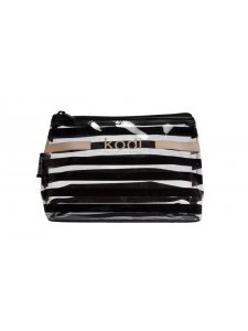 Cosmetic bag "Zebra" small transparent in a black strip (size: 20 * 13 * 6.5), KODI